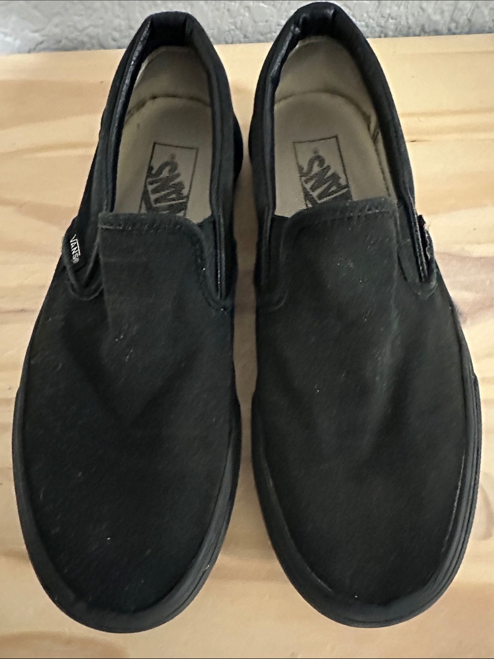 Vans Black Slip-On Canvas Loafers 6.5